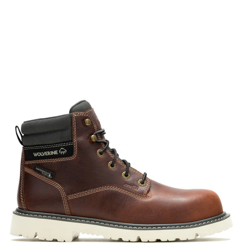 Wolverine Revival Waterproof Composite Toe Mens Brown Wide Work Boots