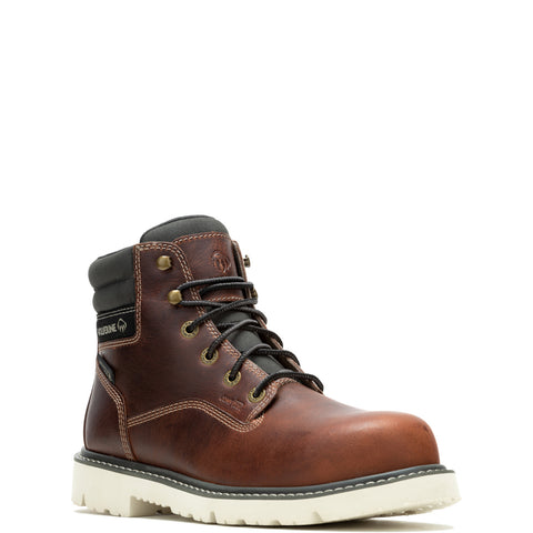 Wolverine Revival Waterproof Composite Toe Mens Brown Wide Work Boots