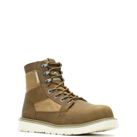 Wolverine Trade Wedge Unlined Canvas Composite Toe 6" Mens Brown Wide Boots