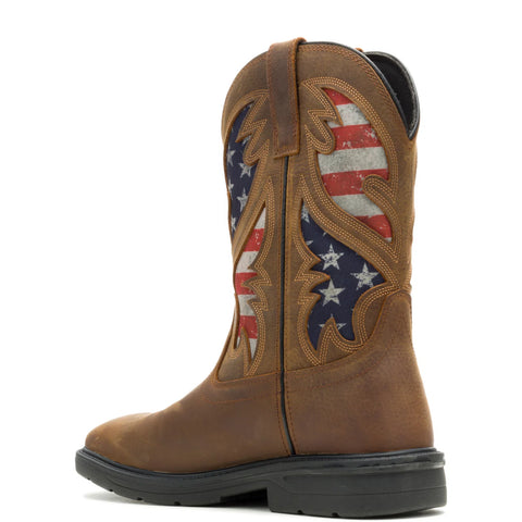 Wolverine Rancher Flag RWB Waterproof 10" Mens Brown Work & Safety Boots
