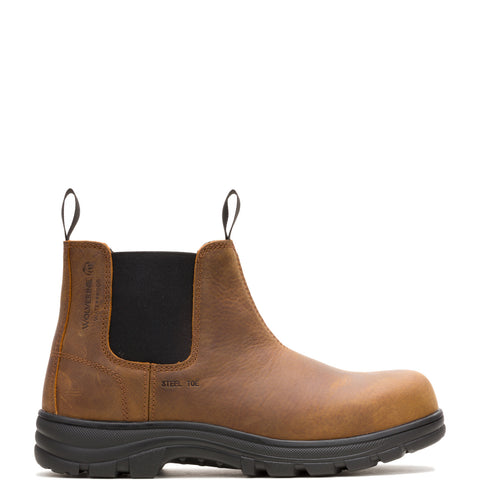 Wolverine Carlsbad Waterproof Steel Toe Romeo Mens Brown Wide Work Boots