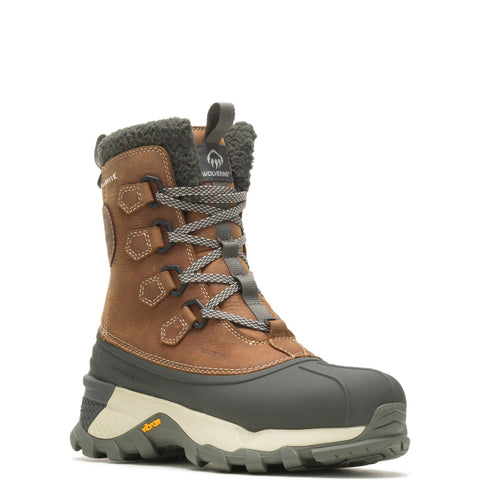 Wolverine Elite Glacier Surge Arctic Insulated Winter Mens Brown Wide Boots