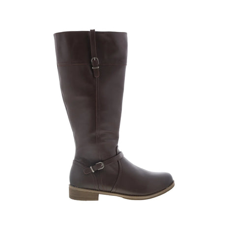 Propet Tasha WFX095L Womens Brown Wide Leather Zipper Knee High Boots