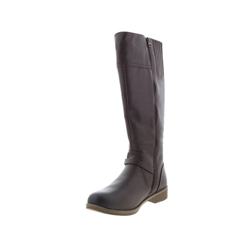 Propet Tasha WFX095L Womens Brown Wide Leather Zipper Knee High Boots