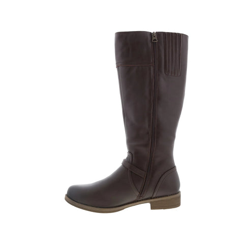 Propet Tasha WFX095L Womens Brown Wide Leather Zipper Knee High Boots