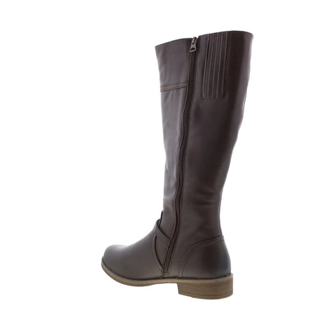 Propet Tasha WFX095L Womens Brown Wide Leather Zipper Knee High Boots