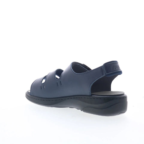 Propet Breezy Walker WSO063L Womens Blue Wide Leather Slingback Sandals Shoes