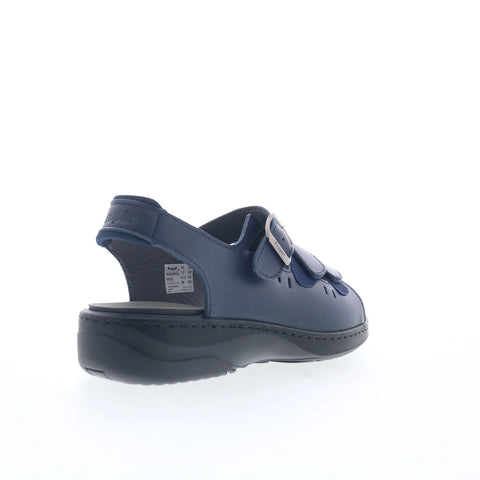 Propet Breezy Walker WSO063L Womens Blue Wide Leather Slingback Sandals Shoes