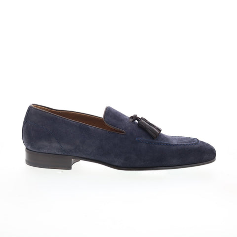 Pastori by Di Bianco Zeno Mens Blue Suede Loafers & Slip Ons Casual Shoes