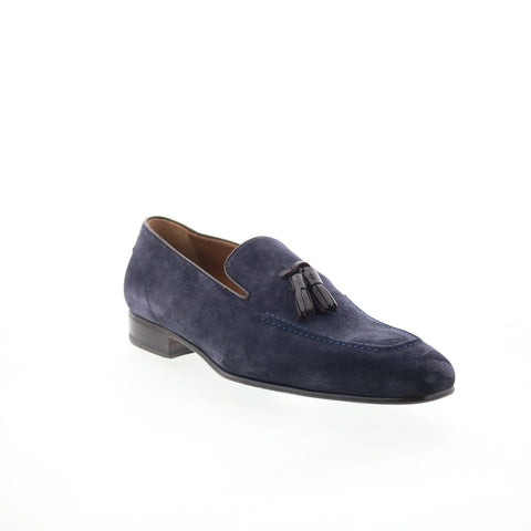 Pastori by Di Bianco Zeno Mens Blue Suede Loafers & Slip Ons Casual Shoes