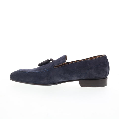 Pastori by Di Bianco Zeno Mens Blue Suede Loafers & Slip Ons Casual Shoes