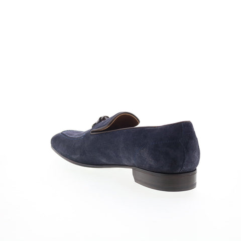 Pastori by Di Bianco Zeno Mens Blue Suede Loafers & Slip Ons Casual Shoes