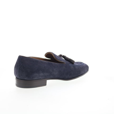 Pastori by Di Bianco Zeno Mens Blue Suede Loafers & Slip Ons Casual Shoes