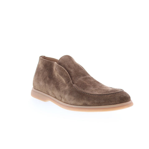 Pastori by Di Bianco Zeno Mens Brown Suede Loafers & Slip Ons Casual Shoes
