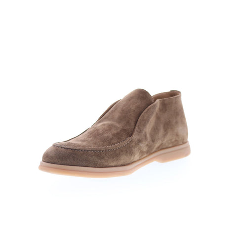 Pastori by Di Bianco Zeno Mens Brown Suede Loafers & Slip Ons Casual Shoes