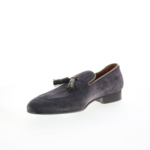 Pastori by Di Bianco Zeno Mens Gray Suede Loafers & Slip Ons Casual Shoes