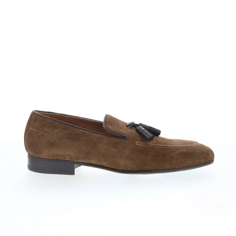 Pastori by Di Bianco Zeno Mens Brown Suede Loafers & Slip Ons Casual Shoes