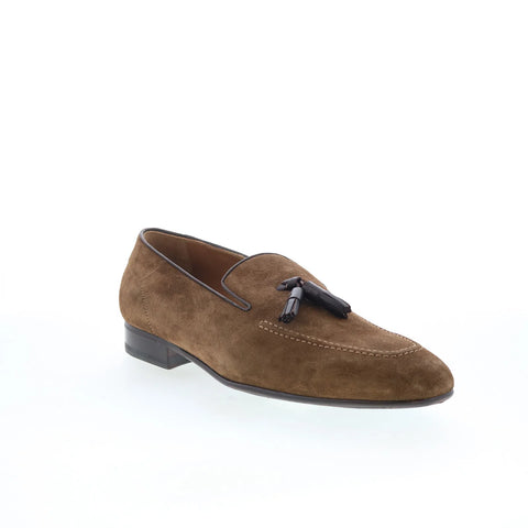 Pastori by Di Bianco Zeno Mens Brown Suede Loafers & Slip Ons Casual Shoes