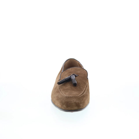 Pastori by Di Bianco Zeno Mens Brown Suede Loafers & Slip Ons Casual Shoes