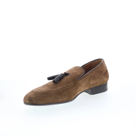 Pastori by Di Bianco Zeno Mens Brown Suede Loafers & Slip Ons Casual Shoes