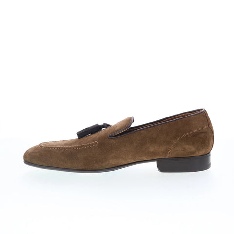 Pastori by Di Bianco Zeno Mens Brown Suede Loafers & Slip Ons Casual Shoes