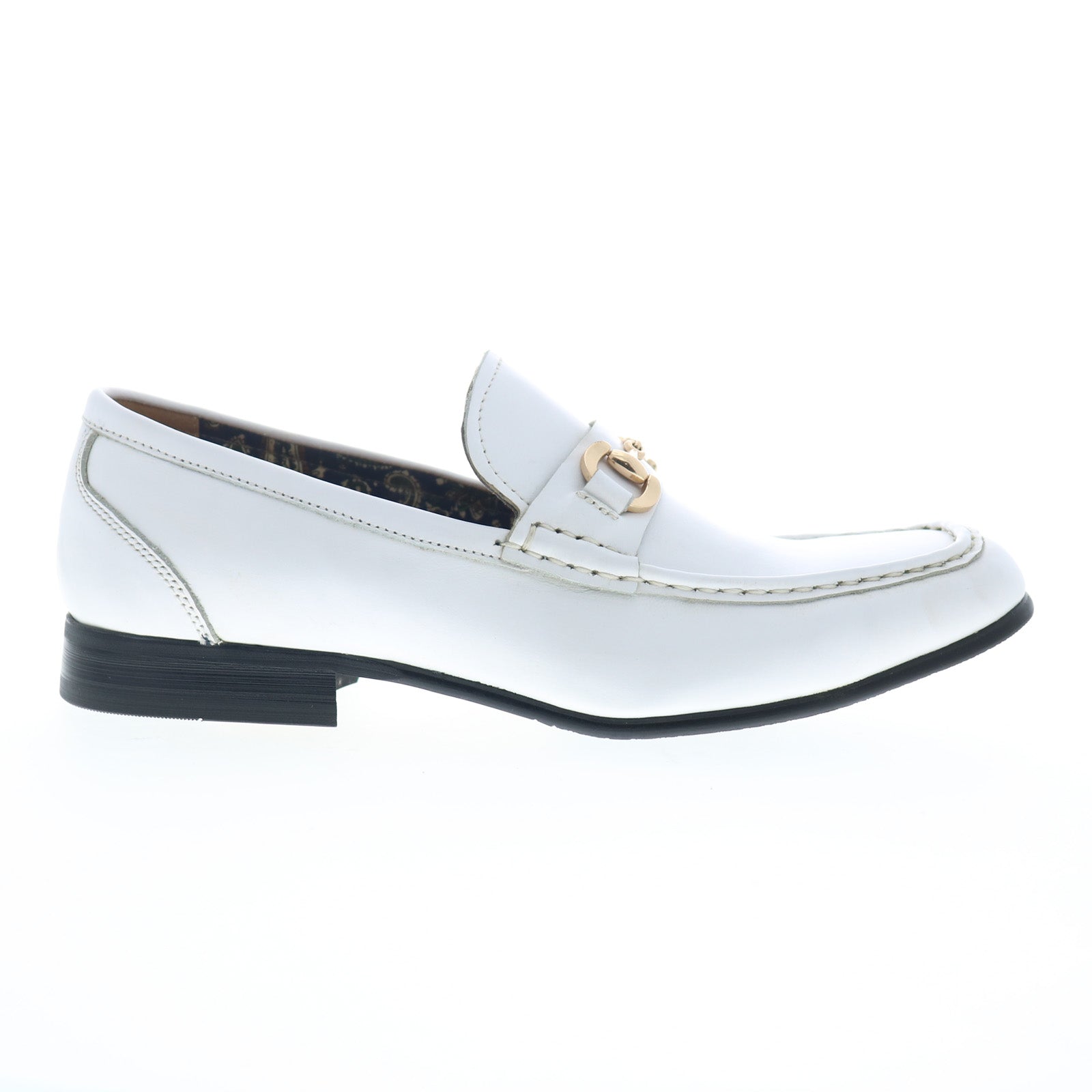 La Milano A11406 Mens White Leather Loafers & Slip Ons Casual
