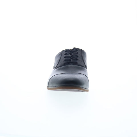 La Milano Liverpool A121005 Mens Black Oxfords Cap Toe Shoes