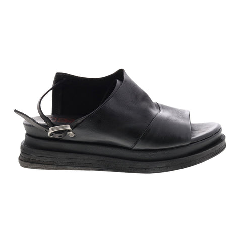 A.S. 98 Lira A15027-101 Womens Black Leather Platform Sandals Shoes
