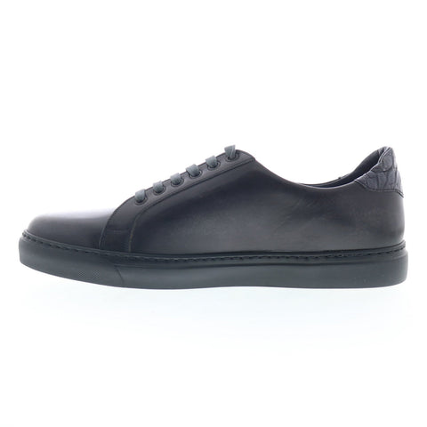 Zelli Italia A1681530 Mens Black Leather Lace Up Lifestyle Sneakers Shoes