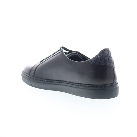 Zelli Italia A1681530 Mens Black Leather Lace Up Lifestyle Sneakers Shoes