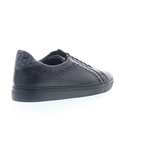 Zelli Italia A1681530 Mens Black Leather Lace Up Lifestyle Sneakers Shoes