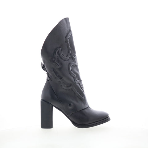 A.S. 98 Selbee A21202-101-6002 Womens Black Leather Casual Dress Boots