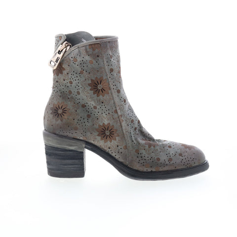 A.S. 98 Jase Floral A24214-301-6963 Womens Gray Leather Casual Dress Boots