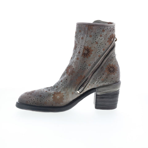 A.S. 98 Jase Floral A24214-301-6963 Womens Gray Leather Casual Dress Boots