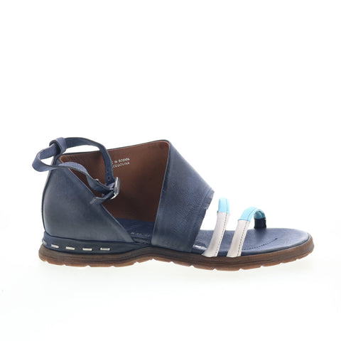 A.S. 98 Merv A46005-101-0005 Womens Blue Leather Wedges Sandals Shoes