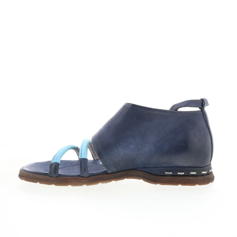 A.S. 98 Merv A46005-101-0005 Womens Blue Leather Wedges Sandals Shoes