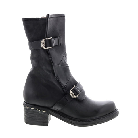 A.S. 98 Norm A52203-101 Womens Black Leather Zipper Casual Dress Boots
