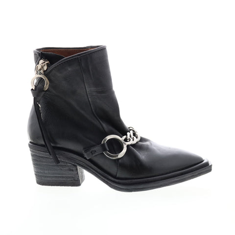 A.S. 98 Issla A55204-201 Womens Black Leather Zipper Casual Dress Boots