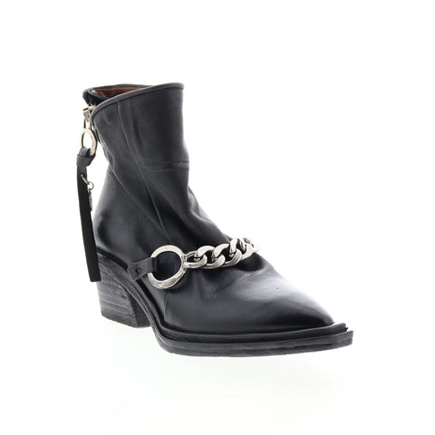 A.S. 98 Issla A55204-201 Womens Black Leather Zipper Casual Dress Boots