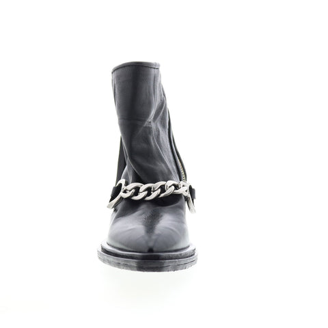 A.S. 98 Issla A55204-201 Womens Black Leather Zipper Casual Dress Boots