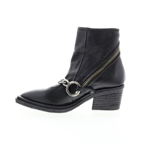 A.S. 98 Issla A55204-201 Womens Black Leather Zipper Casual Dress Boots