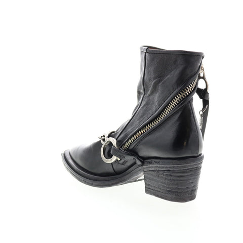 A.S. 98 Issla A55204-201 Womens Black Leather Zipper Casual Dress Boots