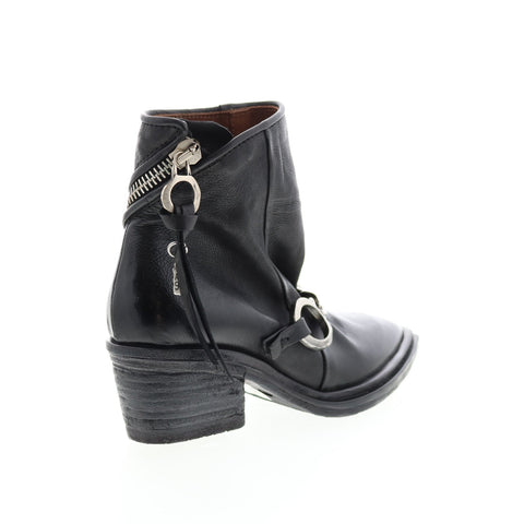 A.S. 98 Issla A55204-201 Womens Black Leather Zipper Casual Dress Boots