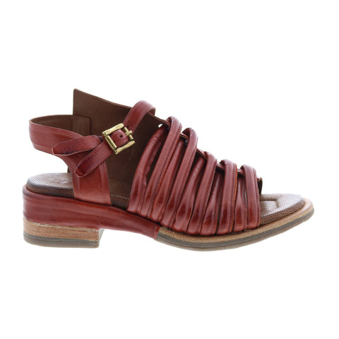 A.S. 98 Simmy A70002-201 Womens Brown Leather Hook & Loop Strap Heels Shoes