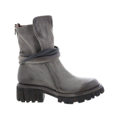 A.S.98 Hersh A82206-301 Womens Gray Leather Zipper Casual Dress Boots