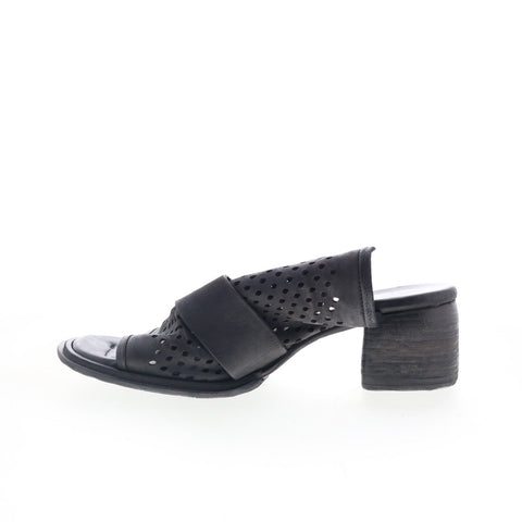 A.S. 98 Ninny A83005-101-6002 Womens Black Leather Mules Heels Shoes