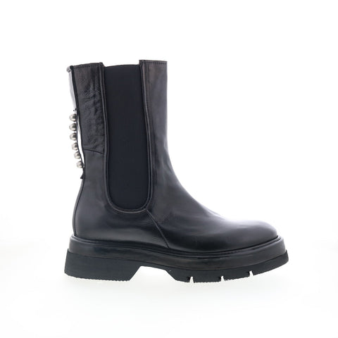 A.S. 98 Vinny A90211-201 Womens Black Leather Slip On Chelsea Boots