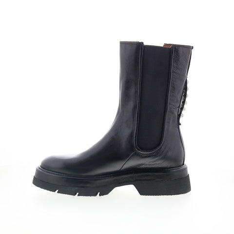 A.S. 98 Vinny A90211-201 Womens Black Leather Slip On Chelsea Boots