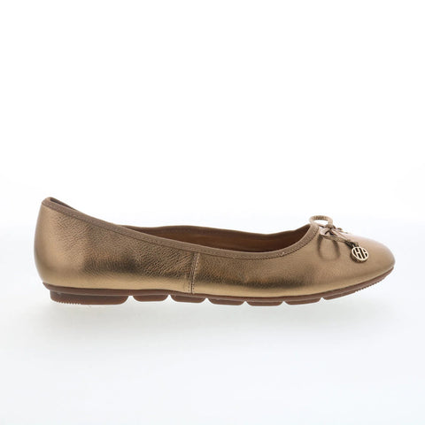 Hush Puppies Abby Bow Ballet HW06479-710 Womens Gold Ballet Flats Shoes
