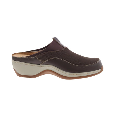 Softwalk Aberdeen S2100-200 Womens Brown Leather Slip On Clog Flats Shoes